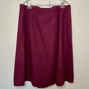 Vintage 70s Lady Devon Purple Cotton Poly Blend Wrap Skirt Volup Size 38